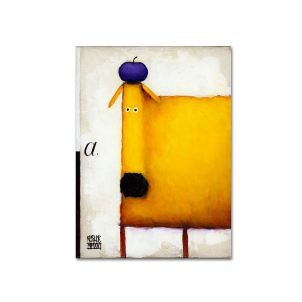 Trademark Fine Art Daniel Patrick Kessler 'Yellow Dog With Apple